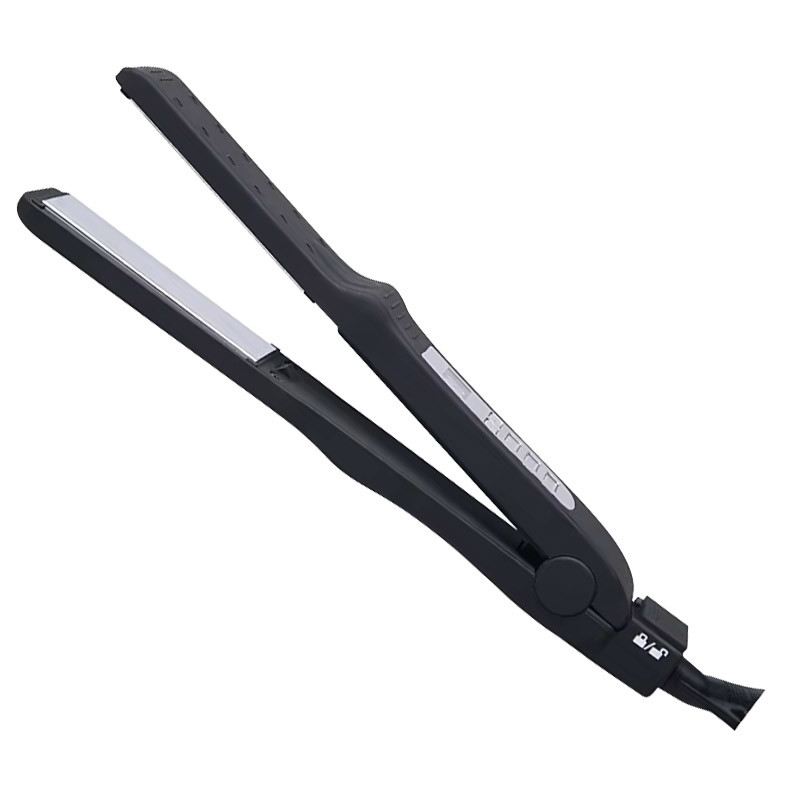 2 en 1 tamaño de viaje alisador de cabello y rizador con bloqueo seguro y temperatura ajustable