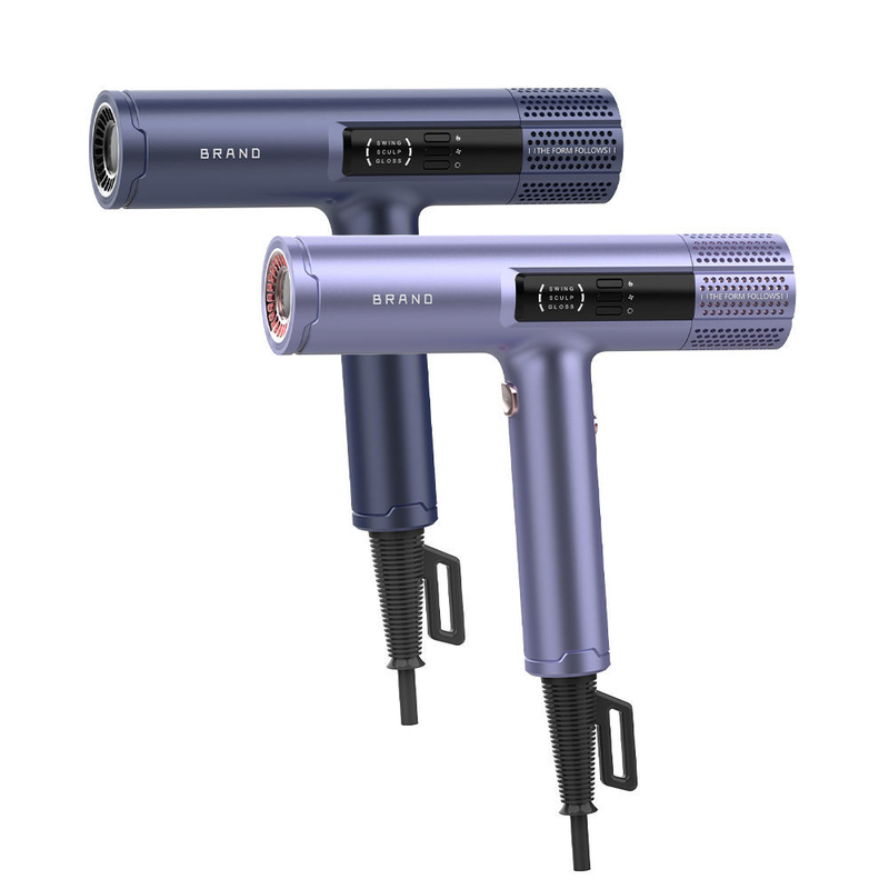 Secador de cabello portátil de soplado gris Viento fuerte Aire caliente Herramienta de cuidado del cabello