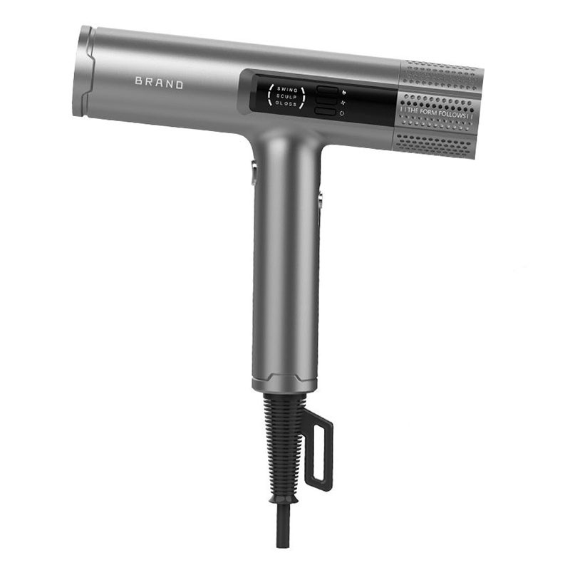 Secador de cabello portátil de soplado gris Viento fuerte Aire caliente Herramienta de cuidado del cabello