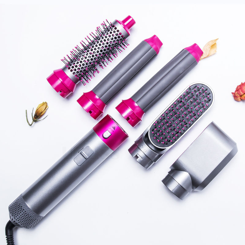 Envase de aire de iones negativos Curling automático de cabello peinado con aire caliente cepillado 5 en 1 multifunción