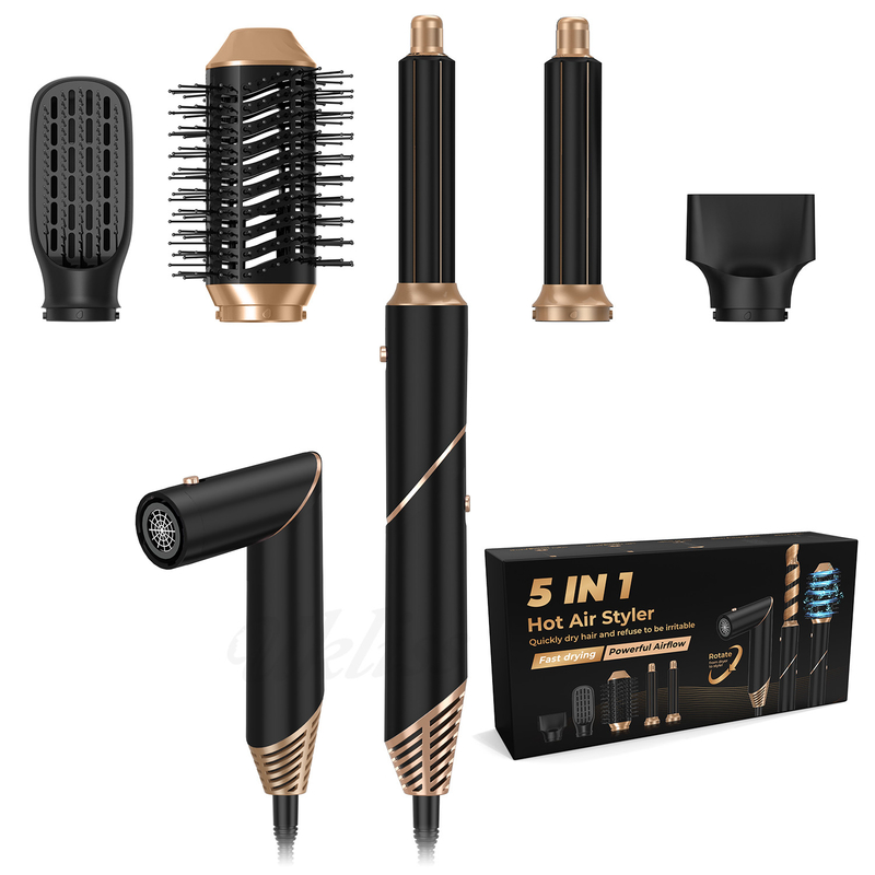 6 en 1 Styler multifunción plegable portátil de envoltura de aire curling nuevo diseño de viaje cepillado de aire caliente