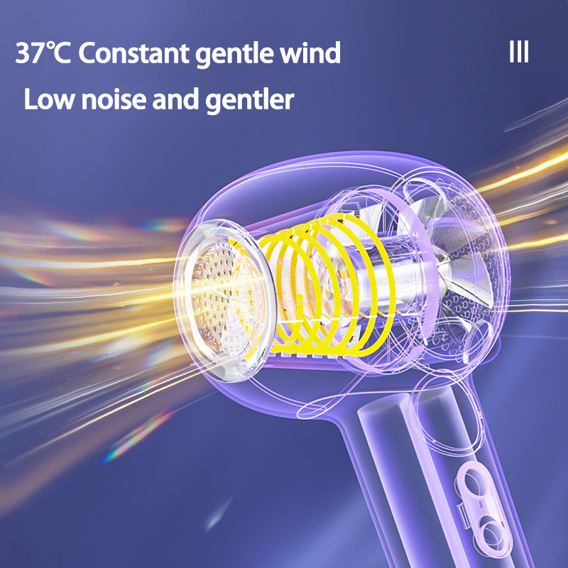 Secador de pelo sin cables con bajo ruido y temperatura constante para proteger la piel del bebé