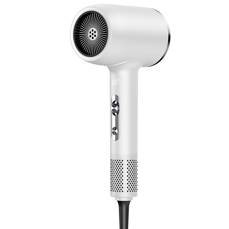 Seca de cabello eléctrico sin escobillas de alta velocidad profesional de 2400W con iones negativos LED pantalla digital con bajo ruido