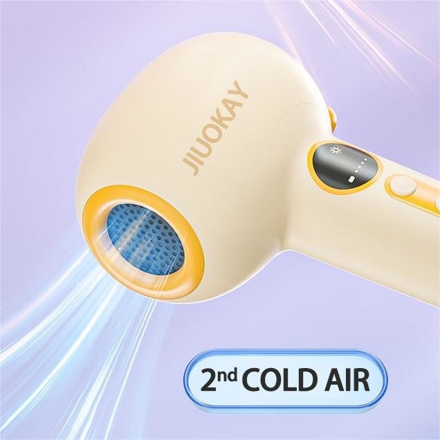 Secador de cabello para bebés sin cables Caliente suave Aire suave recargable Pequeño secador de pelo para bebés con 3 ajustes