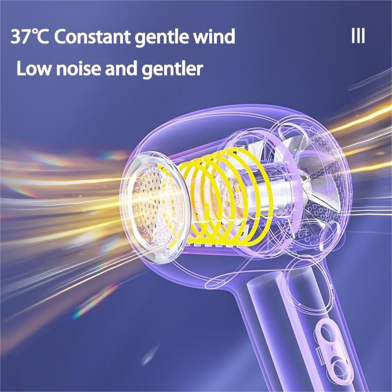 Secador de cabello para bebés sin cables Caliente suave Aire suave recargable Pequeño secador de pelo para bebés con 3 ajustes