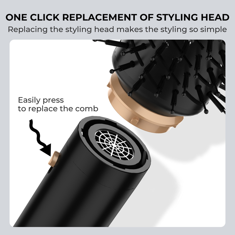 Profesional 6 en 1 Poderoso plegable estilo de pelo de aire caliente secador de pelo salón de belleza iónico Balck Golden