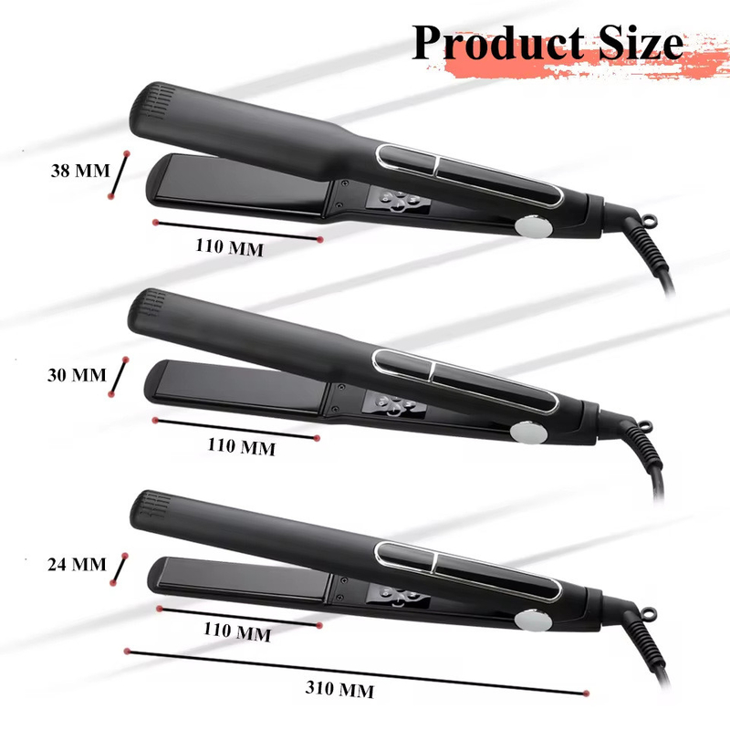 65W MCH 2 en 1 alisador de cabello pantalla LCD de hierro plano Multifuncción de rizador de cabello con panel de 3 tamaños