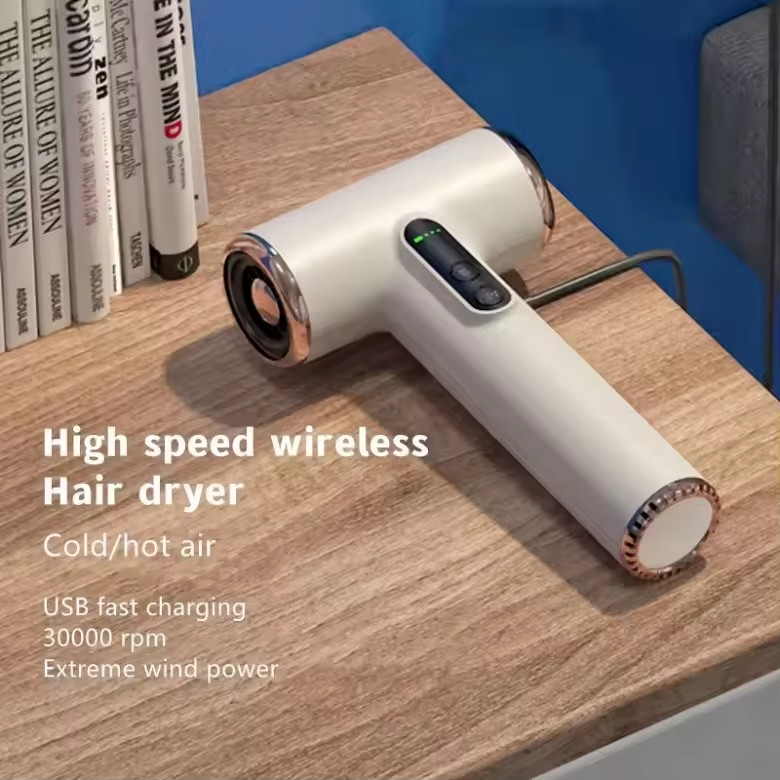Secador de cabello portátil recargable con tiempo de carga de 2-2.5 horas y voltaje de 11.1V 10A