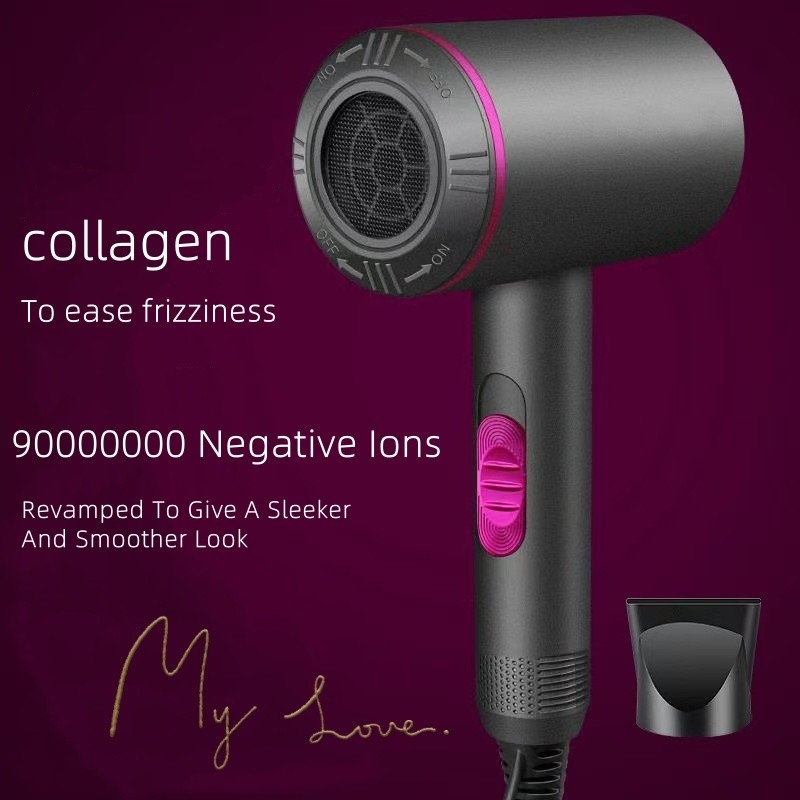 1300W Poderoso secador de cabello motor de CA de secado rápido ajuste de calentamiento iónico con 1 difusor y 2 boquillas de concentración