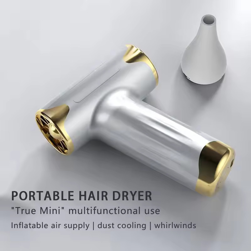 4 Niveles de calor Secador de cabello sin cable con larga duración de la batería y boquilla/difusor