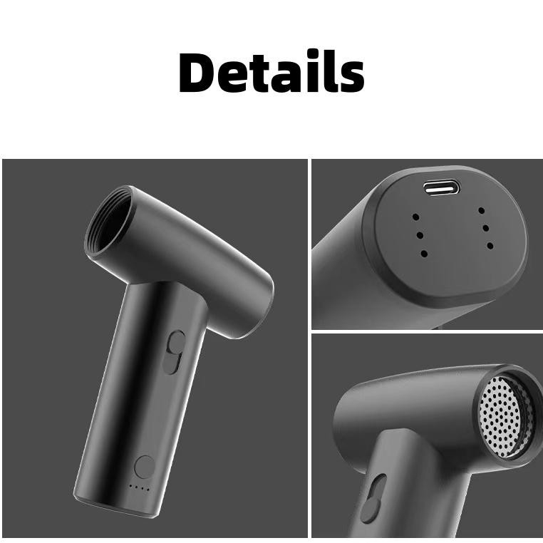 Set de secador de pelo con soplador recargable de 80W Mini secador de pelo sin hojas para el hogar y el exterior
