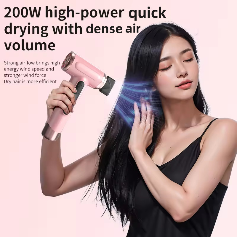 Secador de cabello para el hogar de alta potencia con secado rápido y tubo de viento plegable de iones negativos para estudiantes y uso en dormitorios