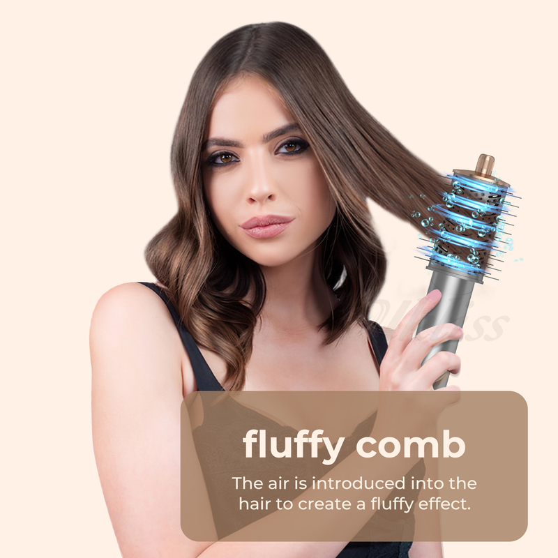 Set de secador de pelo plegable de 8 en 1 con ajustes de calor ajustables y diseño de boquilla múltiple