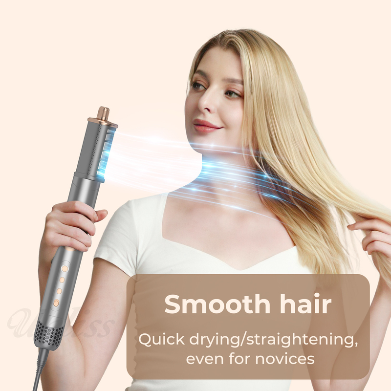 Set de secador de pelo plegable de 8 en 1 con ajustes de calor ajustables y diseño de boquilla múltiple