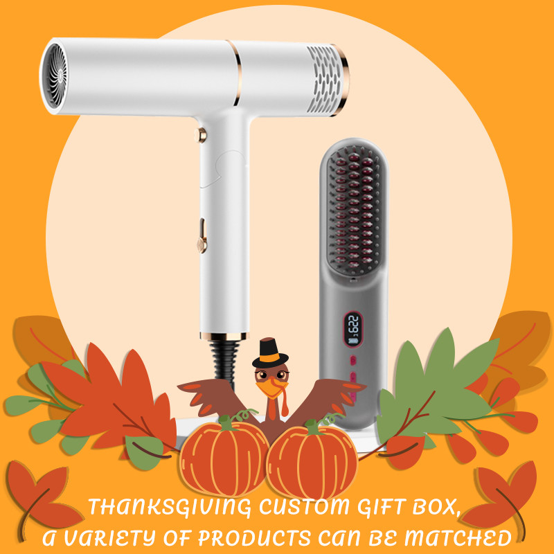 Conjunto de caja de regalo para el festival de secador de cabello personalizado varilla de curling con boquilla de concentrador de cable de potencia de 1M