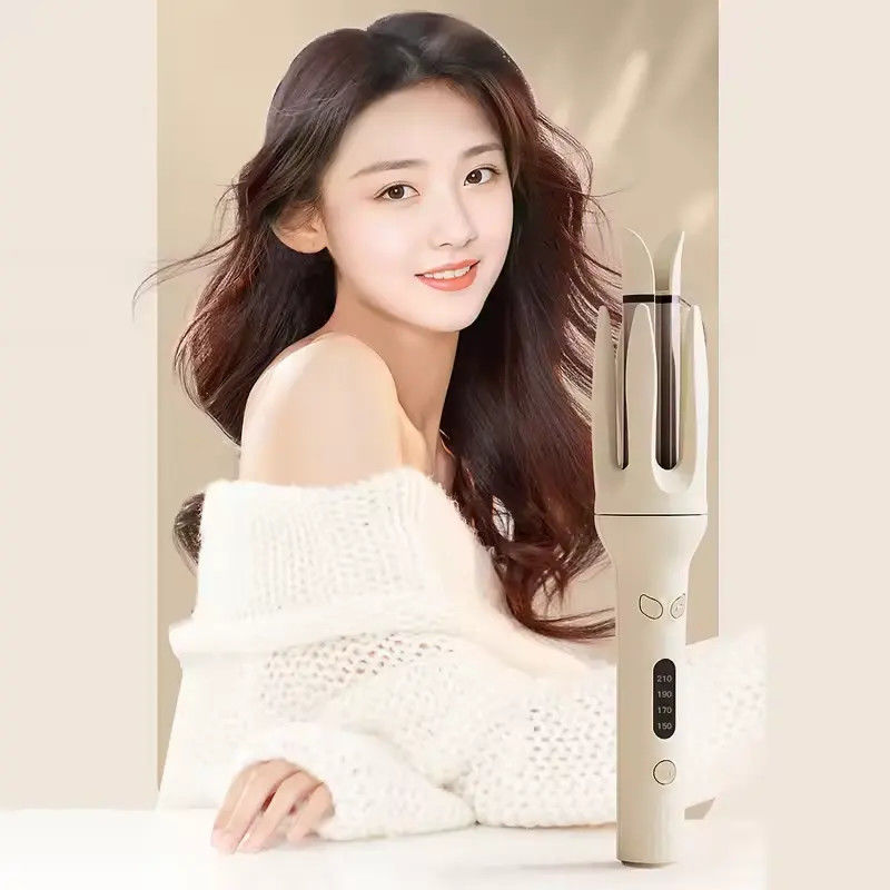 30W Curler de cabello de hierro Curling automático de cabello giratorio 28mm pantalla LCD configuración de temperatura múltiple