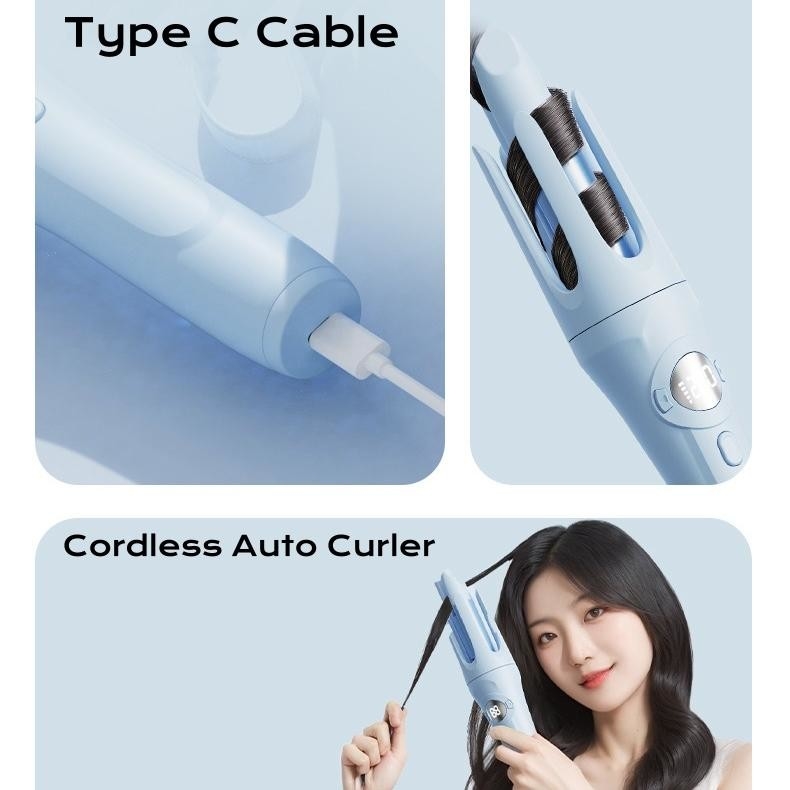 Cargador de cabello automático inalámbrico de 47W hierro con tecnología iónica tipo-C