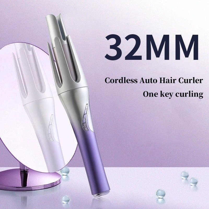 Curling Iron 28W Wireless Curler Automático 4500mAh Cordless Recargable 32mm Curl Wand