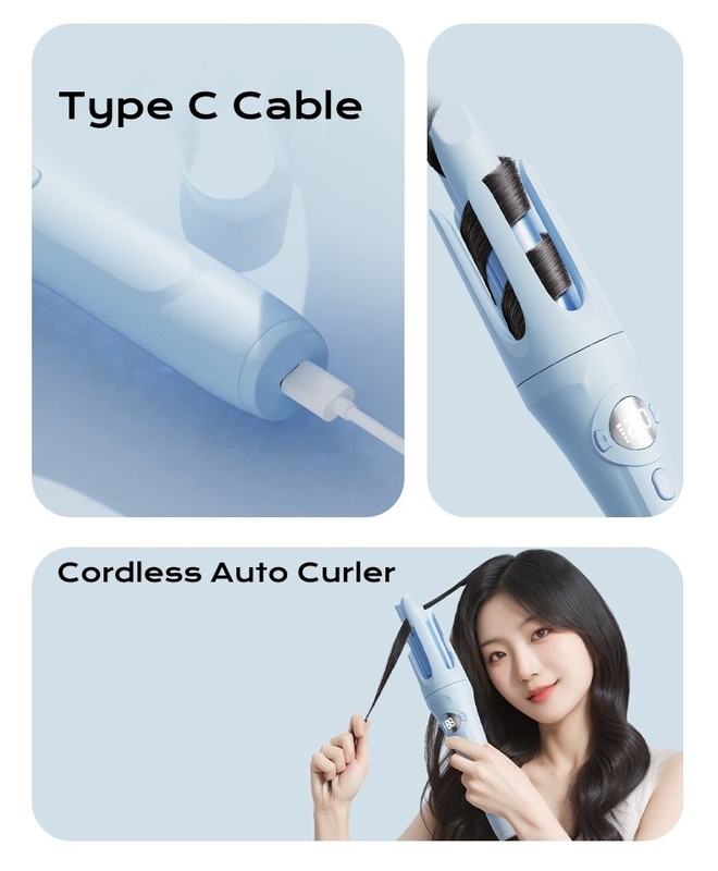Portable de calefacción rápida rizos duraderos secador de pelo estilista de rizos sin cable hierro de titanio hierro plano