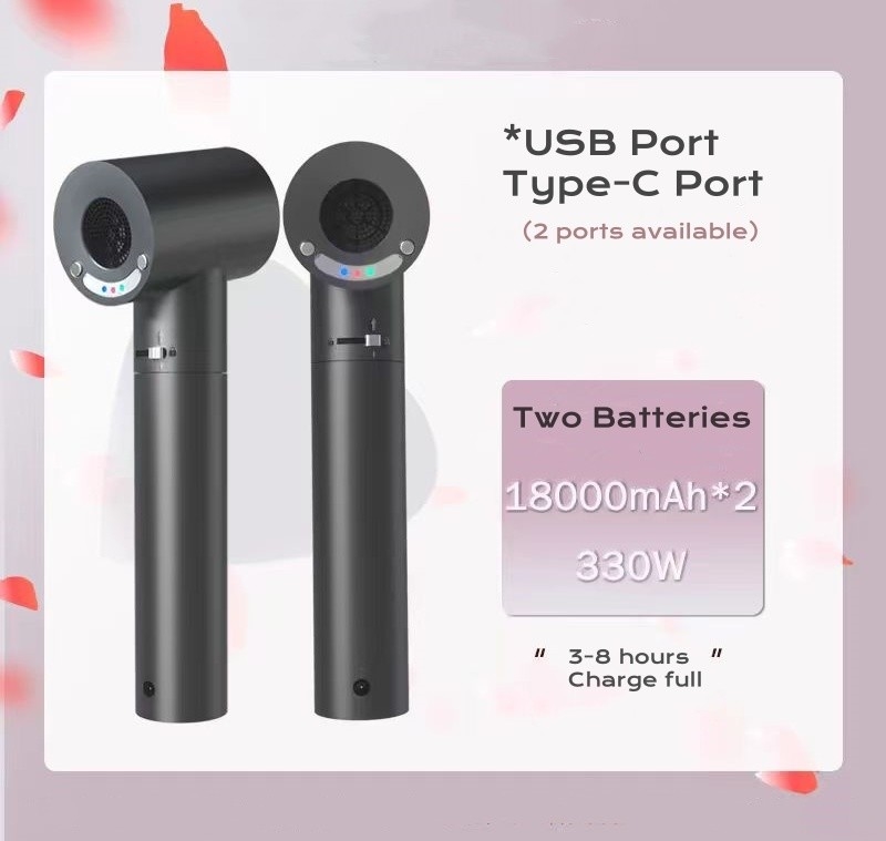 330W potente soplador inalámbrico ventilador turbo jet ventilador de limpieza gran capacidad de la batería tipo C carga