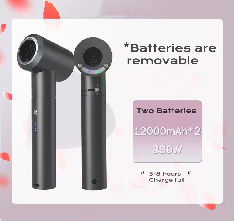 Secador de cabello portátil sin cables 60W Batería Alimentada con 4 aleación de aluminio de ajuste de calor
