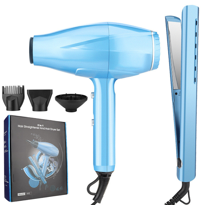 2 en 1 secador de cabello y alisador de cabello profesional de alta potencia 2200W Set regalo de cuidado del cabello