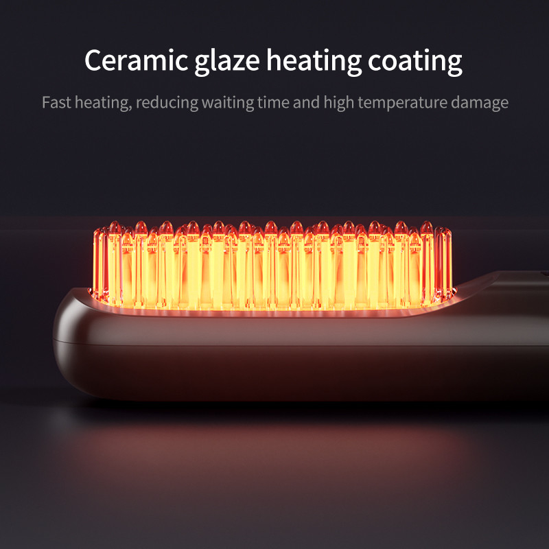 Cuidado personal Secador de cabello cepillado eléctrico Peinado de aire caliente Cambio de calor USB inalámbrico recargable para alisador de cabello cepillado