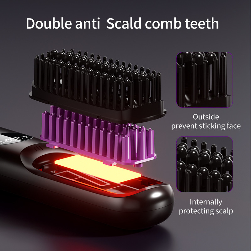 Cuidado personal Secador de cabello cepillado eléctrico Peinado de aire caliente Cambio de calor USB inalámbrico recargable para alisador de cabello cepillado