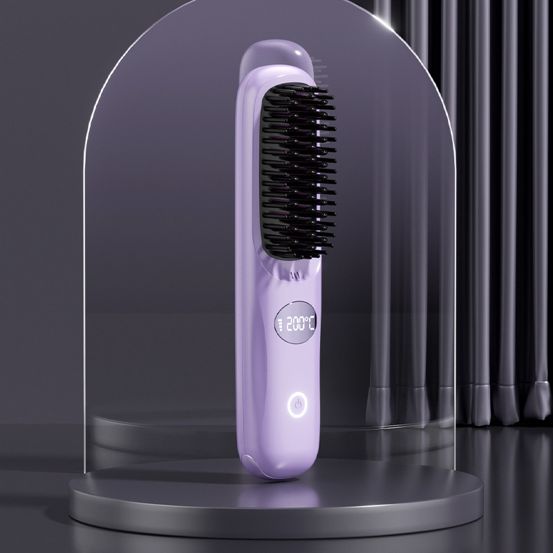 Cuidado personal Secador de cabello cepillado eléctrico Peinado de aire caliente Cambio de calor USB inalámbrico recargable para alisador de cabello cepillado