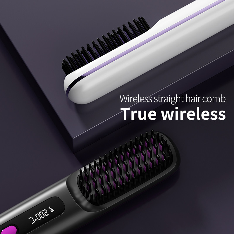 Cepillo eléctrico de aire caliente de alisador de cabello cerámico con tecnología de iones negativos y cable giratorio