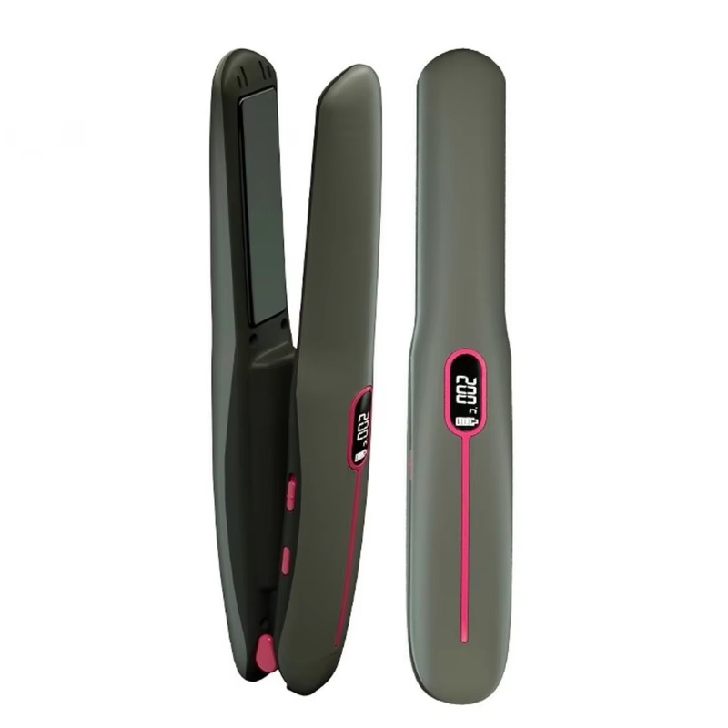 Recargable 2 en 1 alisador de cabello inalámbrico alisador inalámbrico curling con batería de 4800mAh y temperatura múltiple