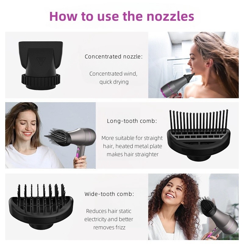 Secador de pelo de salón profesional con velocidad de viento súper fuerte y diseño científico de cuidado del cabello secador de pelo