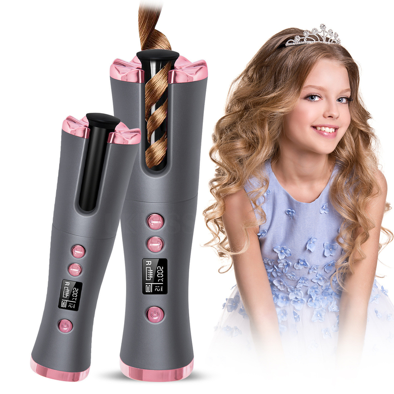 15W sin cables Curl automático de cabello portátil Tipo-C recargable de calefacción rápida diseño compacto