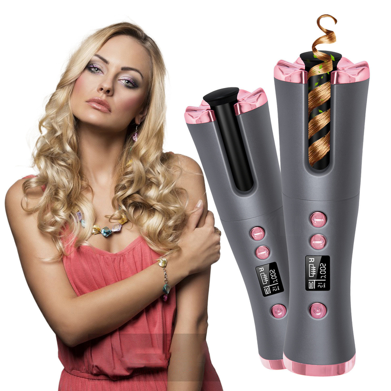 15W sin cables Curl automático de cabello portátil Tipo-C recargable de calefacción rápida diseño compacto