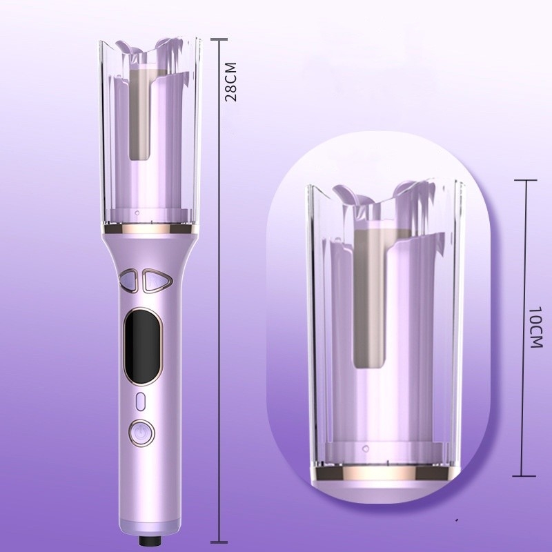 50W Curl automático de pelo PTC Calentamiento rápido varilla de cerámica de turmalina con recordatorio de tiempo de protección contra quemaduras