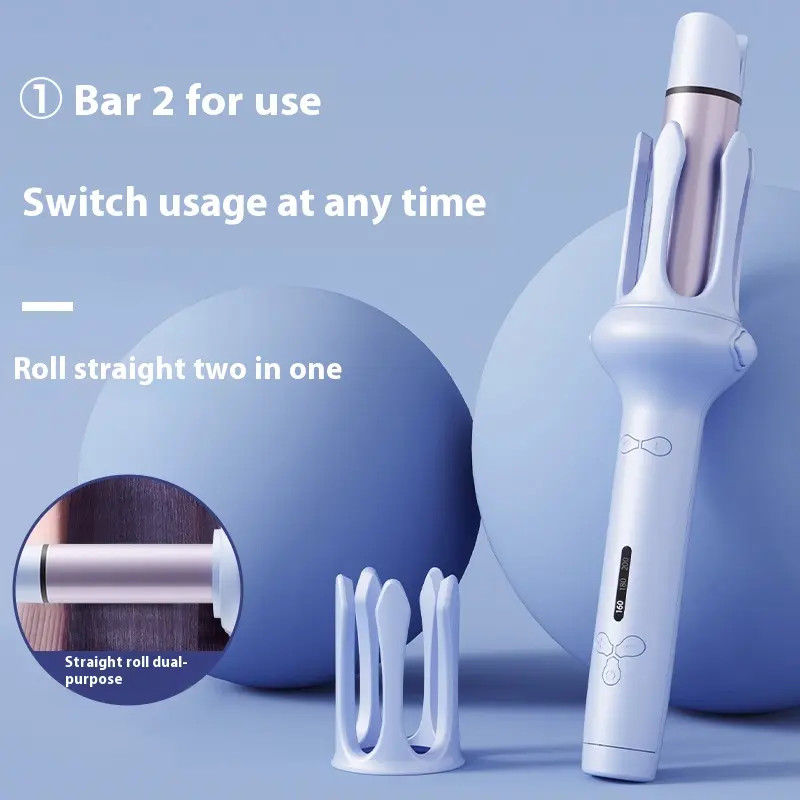 2 en 1 Acero automático de rizado 35W Calentamiento rápido con sonido de pitido para el cabello rizado y recto