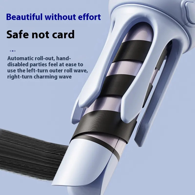 2 en 1 Acero automático de rizado 35W Calentamiento rápido con sonido de pitido para el cabello rizado y recto