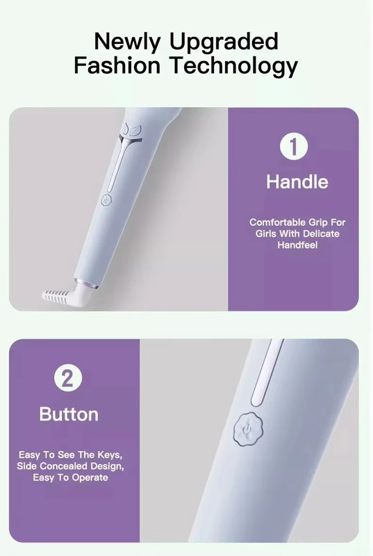 Curling Iron de salón 2 en 1 Curler y alisador de pelo con calentamiento rápido
