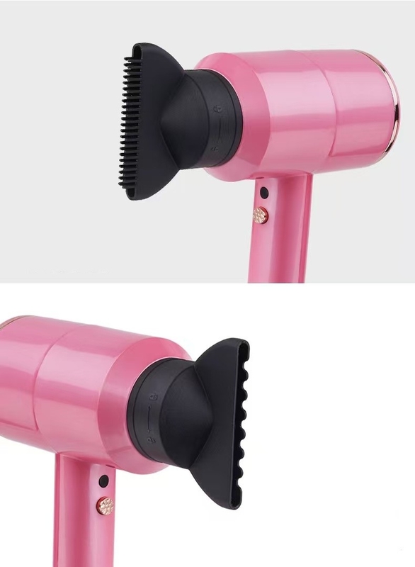 Secador de cabello rosa con 3 accesorios profesionales para un viento fuerte y cuidado suave adecuado para todos los tipos de cabello