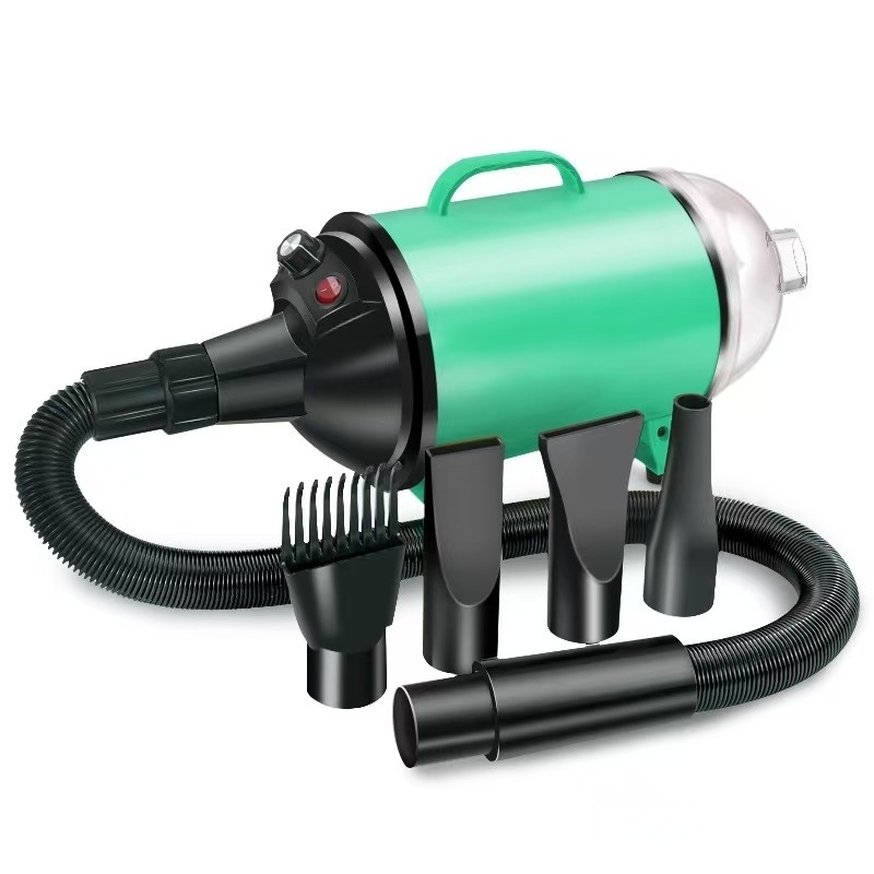 2 en 1 secador de pelo para mascotas Vacuo Equipo de aseo para mascotas de 2100W con nivel de velocidad del viento sin pasos