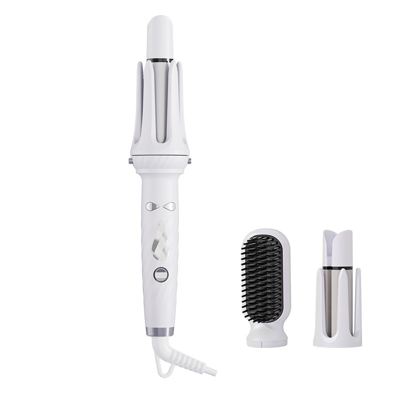 3 en 1 hierro de rizado de cabello y peine de alisado 28 mm 32 mm rollo de rizado con función de recordatorio de zumbido
