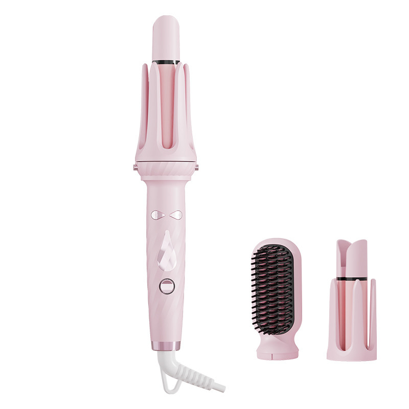 3 en 1 hierro de rizado de cabello y peine de alisado 28 mm 32 mm rollo de rizado con función de recordatorio de zumbido