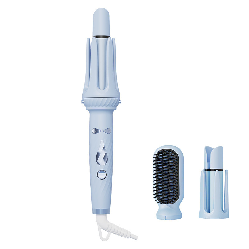 3 en 1 hierro de rizado de cabello y peine de alisado 28 mm 32 mm rollo de rizado con función de recordatorio de zumbido