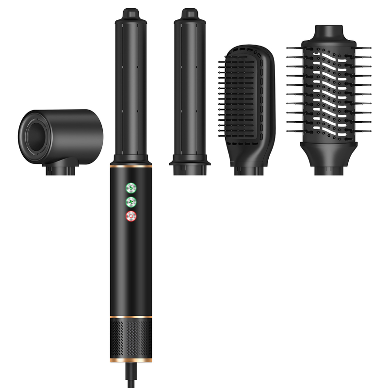 220V 5 en 1 velocidad estilo de aire caliente profesional sin frizz secador de respiración cepillo rizado enderezar con bolsa de viaje 3 velocidad frío