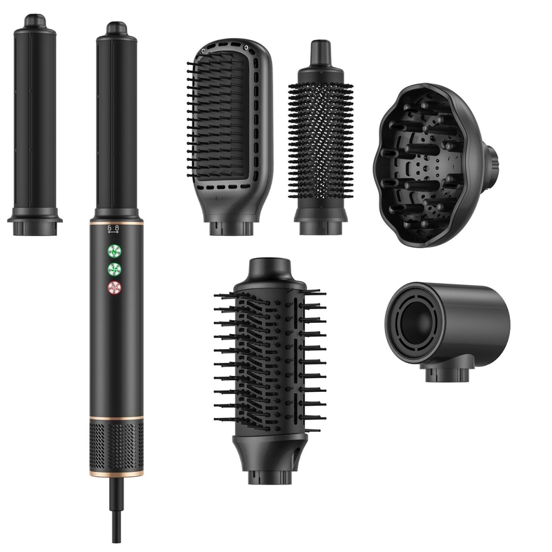7 en 1 Styler de aire caliente de alta velocidad 110 000 RPM rotativo para el cabello profesional secador de pelo sin frizz cepilla sin daños por calor