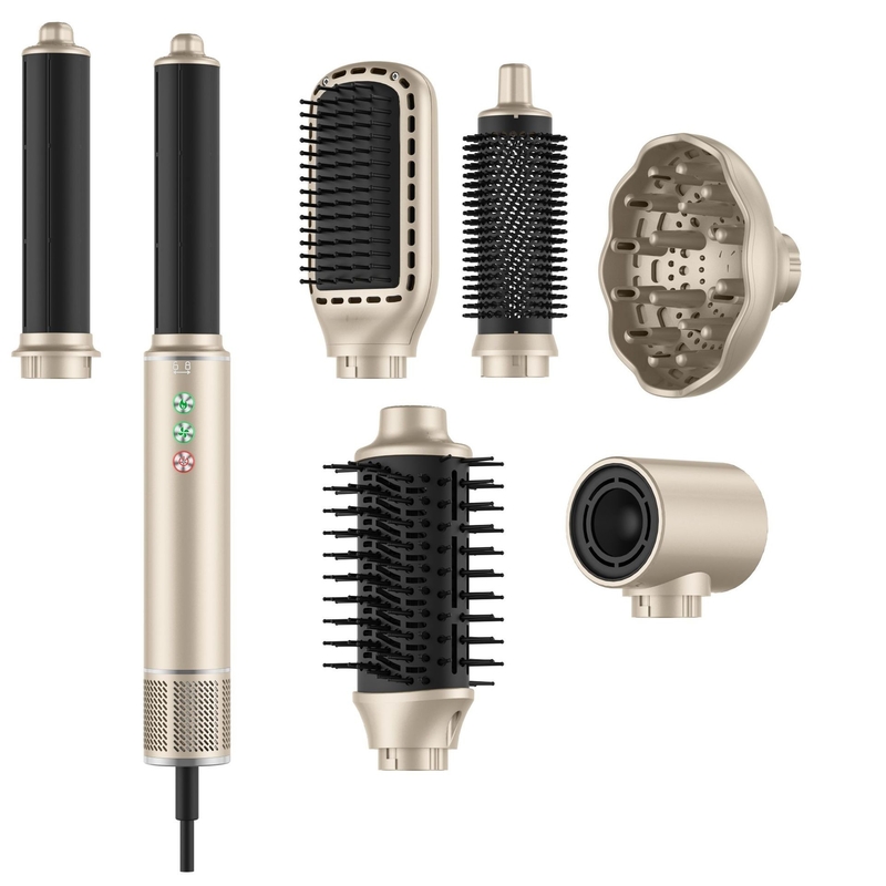 7 en 1 Styler de aire caliente de alta velocidad 110 000 RPM rotativo para el cabello profesional secador de pelo sin frizz cepilla sin daños por calor