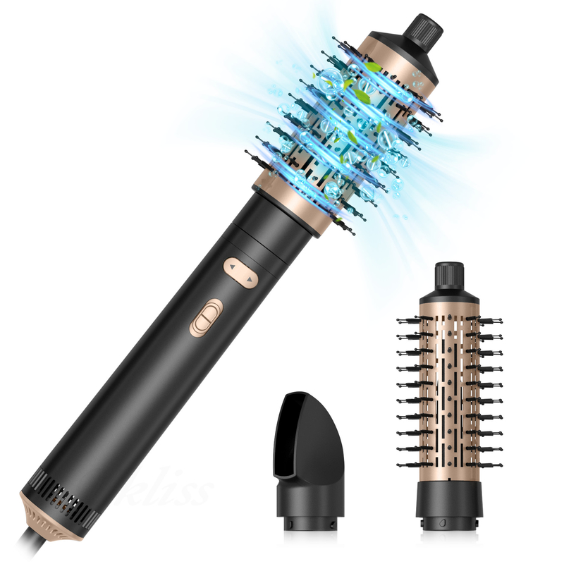 Secador de cabello cepillado 6 en 1 Peinador de cabello Tecnología iónica de plata Secador rápido Multi Styler para cabello recto rizado y rizado