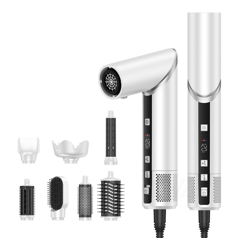Secador de cabello profesional de aire caliente de secado rápido 8 en 1 cepilla con curl automático y cable de alimentación 2M 1500W Multi-Styler