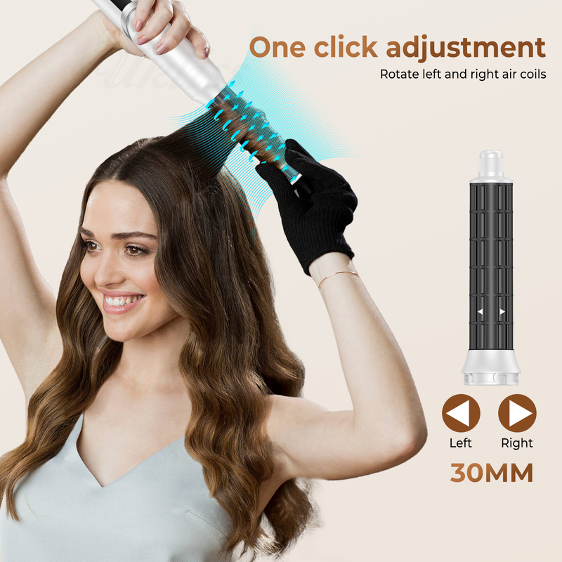 Secador de cabello profesional de aire caliente de secado rápido 8 en 1 cepilla con curl automático y cable de alimentación 2M 1500W Multi-Styler