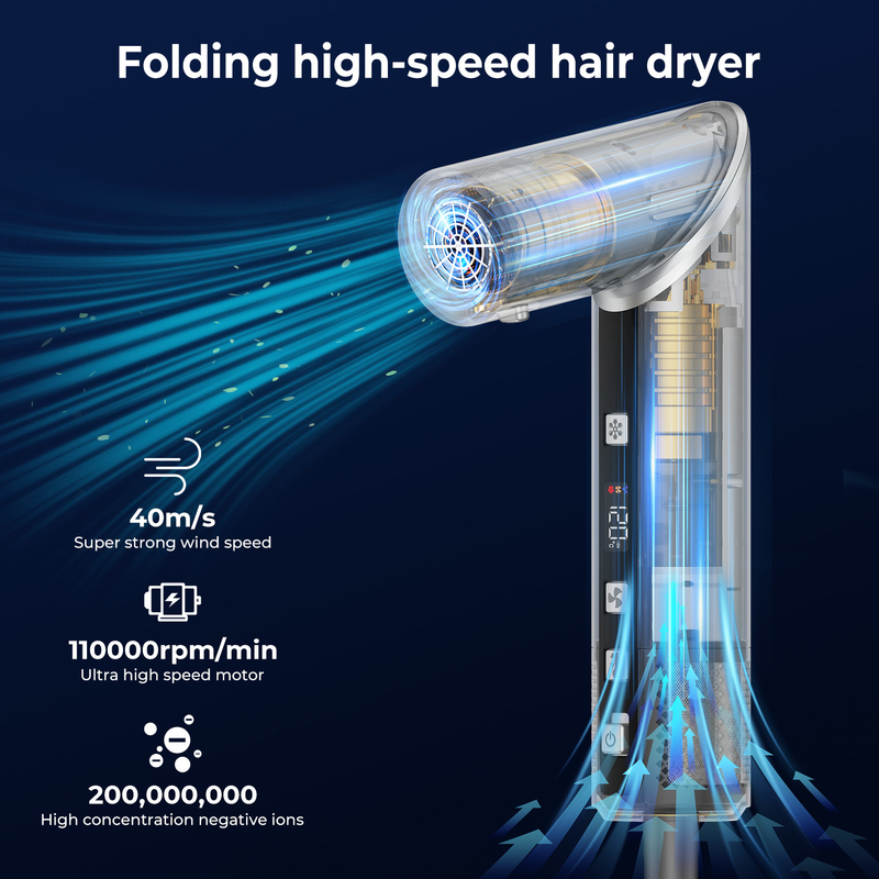 Secador de cabello profesional de aire caliente de secado rápido 8 en 1 cepilla con curl automático y cable de alimentación 2M 1500W Multi-Styler